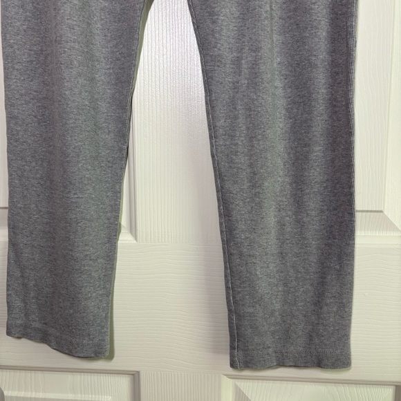 Green Cotton Sustainable Lounge Pants Medium Gray Ribbed Pull On Denmark Granola - Picture 6 of 8